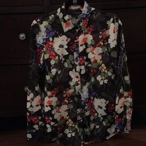 A flower printed blouse from Banana Republic.
